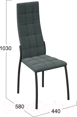 Стул ТриЯ Кредо (черный муар/микровелюр боска 26 темно-серый)