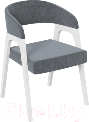 Стул ТриЯ Техас 1 W-101 (белый матовый/ткань 219 велюр Jercy Graphite) - фото