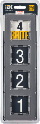 Рамка для выключателей и розеток IEK Brite BR-M42-G-K03