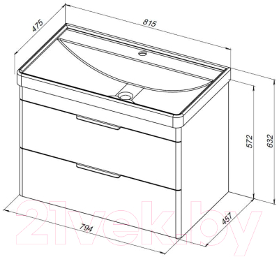 Тумба под умывальник Aquanet Ирис 80 / 310146