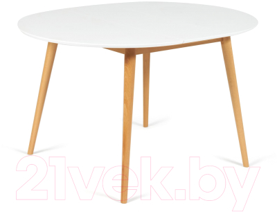 Обеденный стол Tetchair Боско круглый раскладной (белый/натуральный)