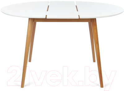 Обеденный стол Tetchair Боско круглый раскладной (белый/натуральный)