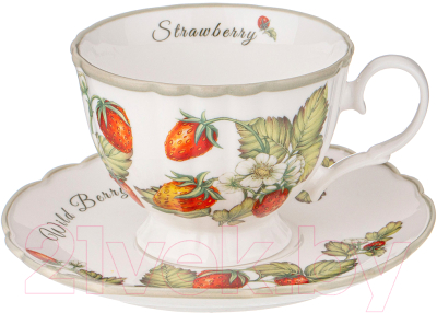 Чашка с блюдцем Lefard Strawberry / 85-1897 - фото