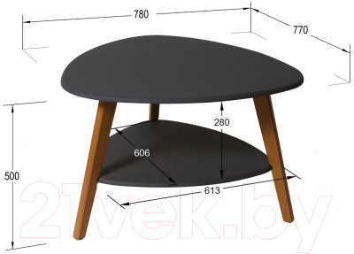 Журнальный столик Мебелик Бруклин