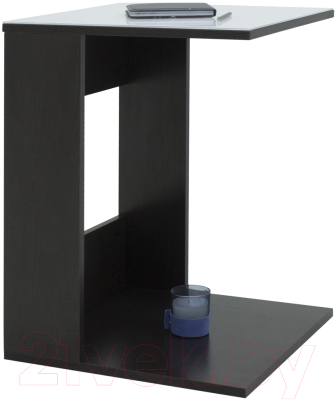 Приставной столик Мебелик BeautyStyle 3 (венге/стекло белое)