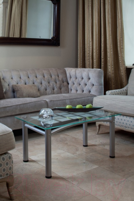 Журнальный столик Мебелик Робер 3М (металлик/прозрачный)