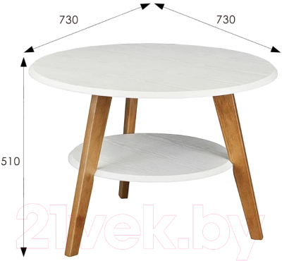 Журнальный столик Мебелик BeautyStyle 17 (белый/бук)