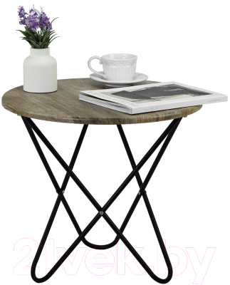 Журнальный столик Мебелик BeautyStyle 20 (дуб крымский состаренный/черный)