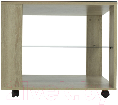 Журнальный столик Мебелик BeautyStyle 5 (дуб сонома/стекло черное)