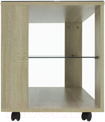 Журнальный столик Мебелик BeautyStyle 5 (дуб сонома/стекло черное)