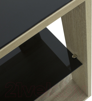 Журнальный столик Мебелик BeautyStyle 5 (дуб сонома/стекло черное)