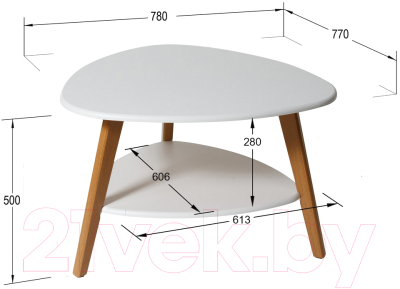 Журнальный столик Мебелик Бруклин