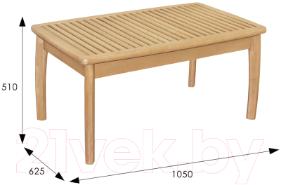 Журнальный столик Мебелик Массив решетка (бук)