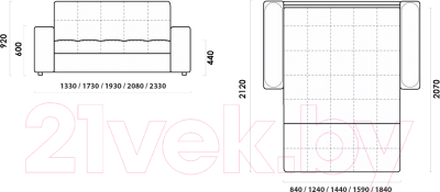Диван Rivalli Порто 140