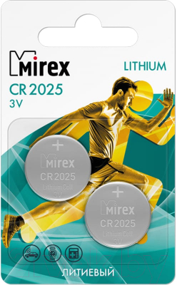 Комплект батареек Mirex CR2025 / 23702-CR2025-E2 - фото