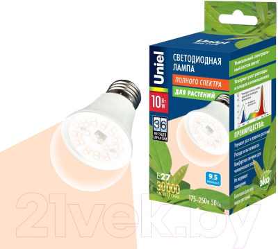 Лампа Uniel LED-A60-10W/SPFR/E27/CL PLP01WH / UL-00001820