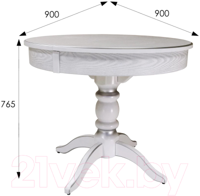 Обеденный стол Мебелик Фидея 4 раздвижной (белый/серебристый)