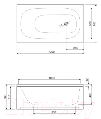 Экран для ванны Cezares ECO-120-SCR-W37