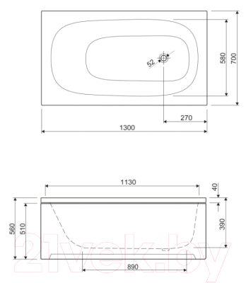 Экран для ванны Cezares ECO-130-SCR-W37