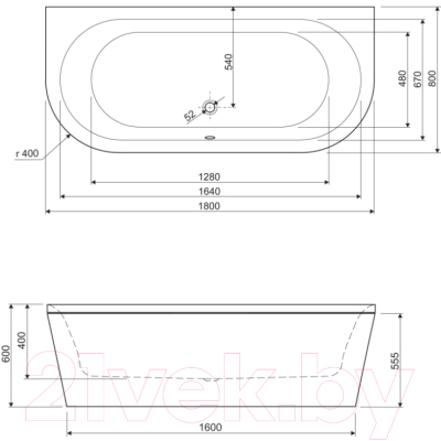 Экран для ванны Cezares METAURO-wall-180-SCR-W37