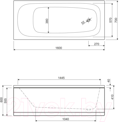 Экран для ванны Cezares EMP-160-SCR-W37
