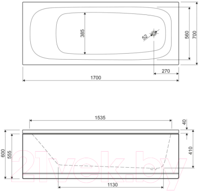 Экран для ванны Cezares EMP-170-SCR-W37