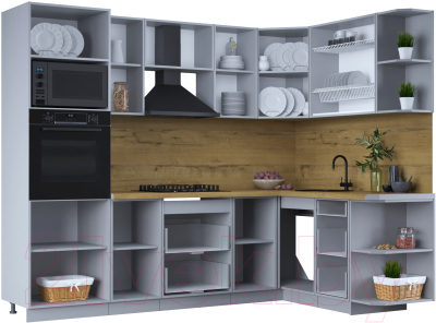 Готовая кухня Интерлиния Тренд 1.68x2.6 ВТ правая