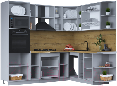 Готовая кухня Интерлиния Тренд 1.88x2.4 ВТ правая