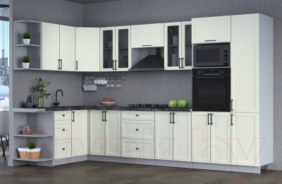 Готовая кухня Интерлиния Тренд 1.68x3.4 ВТ левая