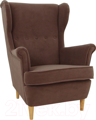 Кресло мягкое DiArt Лорд (велюр Ultra Nut/ножки светлые) - фото