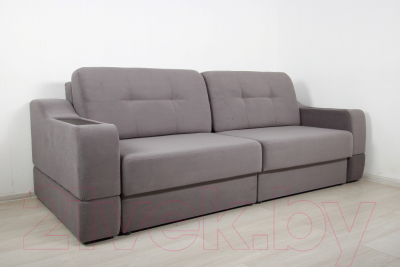 Диван DiArt Оскар 2 секции (велюр Магия 88/накладки МДФ венге)