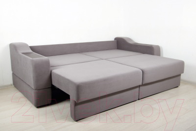 Диван DiArt Оскар 2 секции (велюр Магия 88/накладки МДФ венге)