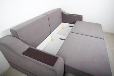 Диван DiArt Оскар 2 секции (велюр Магия 88/накладки МДФ венге)