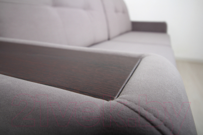 Диван DiArt Оскар 2 секции (велюр Магия 88/накладки МДФ венге)