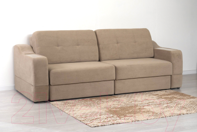 Диван DiArt Оскар 2 секции (велюр Магия 10/накладки МДФ крафт)