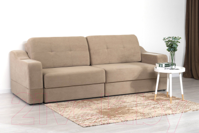 Диван DiArt Оскар 2 секции (велюр Магия 10/накладки МДФ крафт)