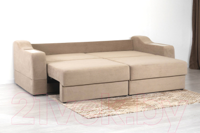 Диван DiArt Оскар 2 секции (велюр Магия 10/накладки МДФ крафт)