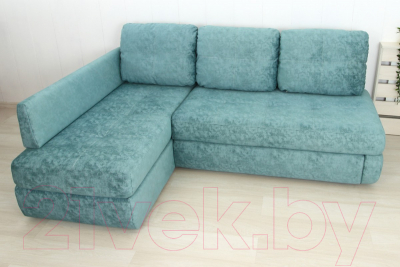 Диван угловой DiArt Сильвия Elax левый (велюр Everest Mint)