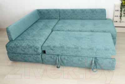 Диван угловой DiArt Сильвия Elax левый (велюр Everest Mint)