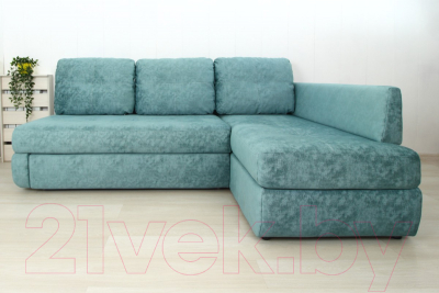 Диван угловой DiArt Сильвия Elax правый (велюр Everest Mint)