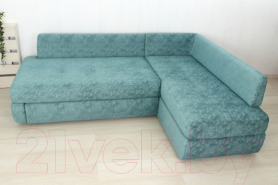 Диван угловой DiArt Сильвия Elax правый (велюр Everest Mint)