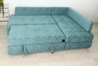 Диван угловой DiArt Сильвия Elax правый (велюр Everest Mint)