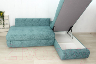 Диван угловой DiArt Сильвия Elax правый (велюр Everest Mint)