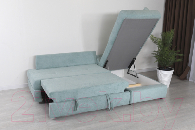 Диван угловой DiArt Сильвия Elax правый (велюр Happy 690)