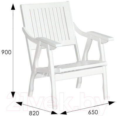 Кресло садовое Мебелик Массив решетка (снег)