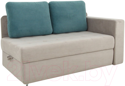 Тахта DiArt Студент правая (велюр Магия 172/Магия 53) - фото