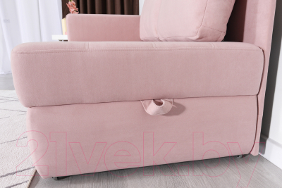 Тахта DiArt Студент левая (велюр Ultra Rose)