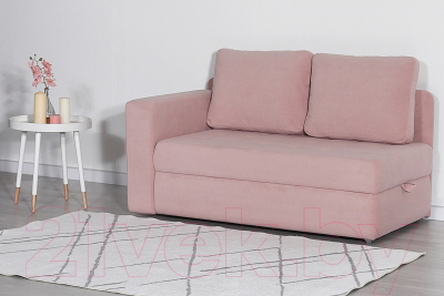 Тахта DiArt Студент левая (велюр Ultra Rose)