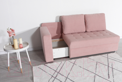 Тахта DiArt Студент левая (велюр Ultra Rose)