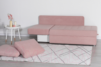 Тахта DiArt Студент левая (велюр Ultra Rose)